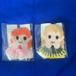 Crocheted Doll hair clips